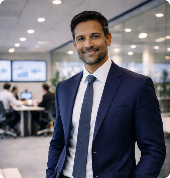 Enterprise executive managing global teams