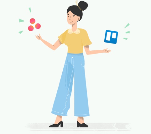 Asana vs Trello illustration Everhour