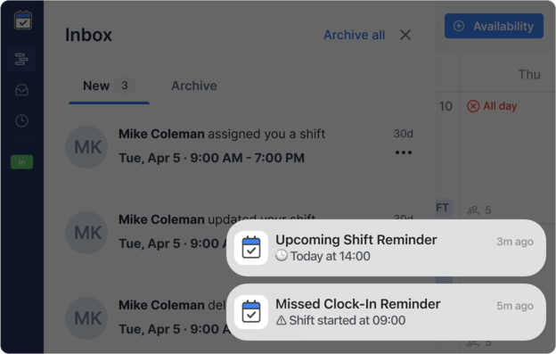 Reminders shift