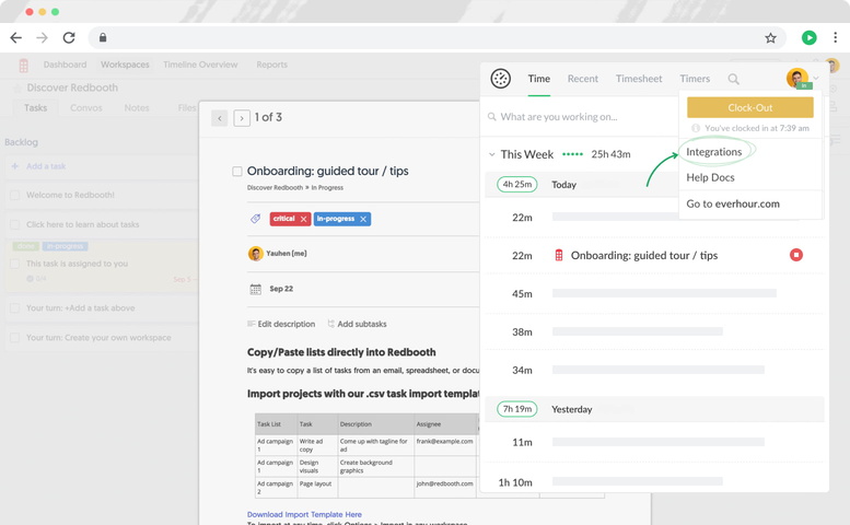everhour redbooth time tracking authorize