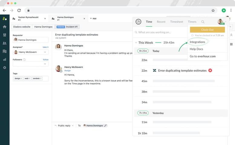 everhour zendesk time tracking authorize