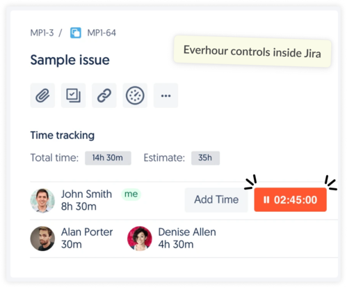 Jira Everhour native controls