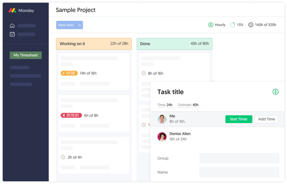 Monday time tracking