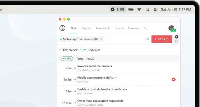 Everhour desktop app