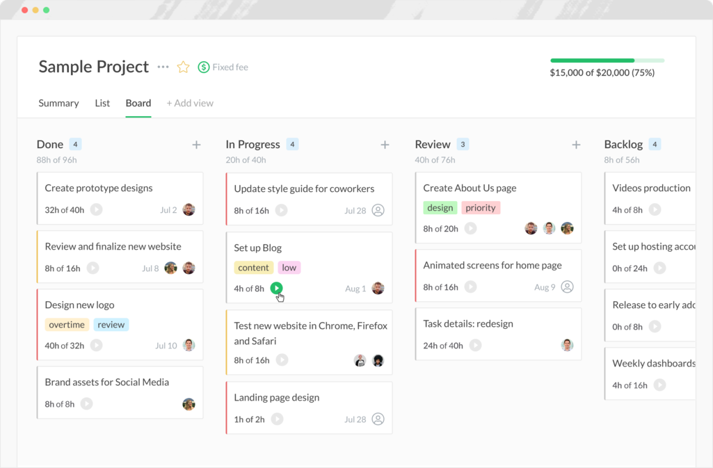 Project management in Everhour