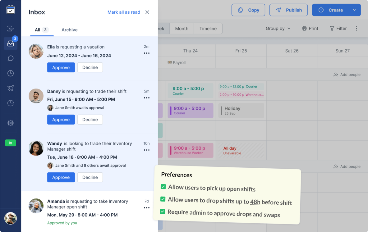Delivery Scheduling Software Inbox