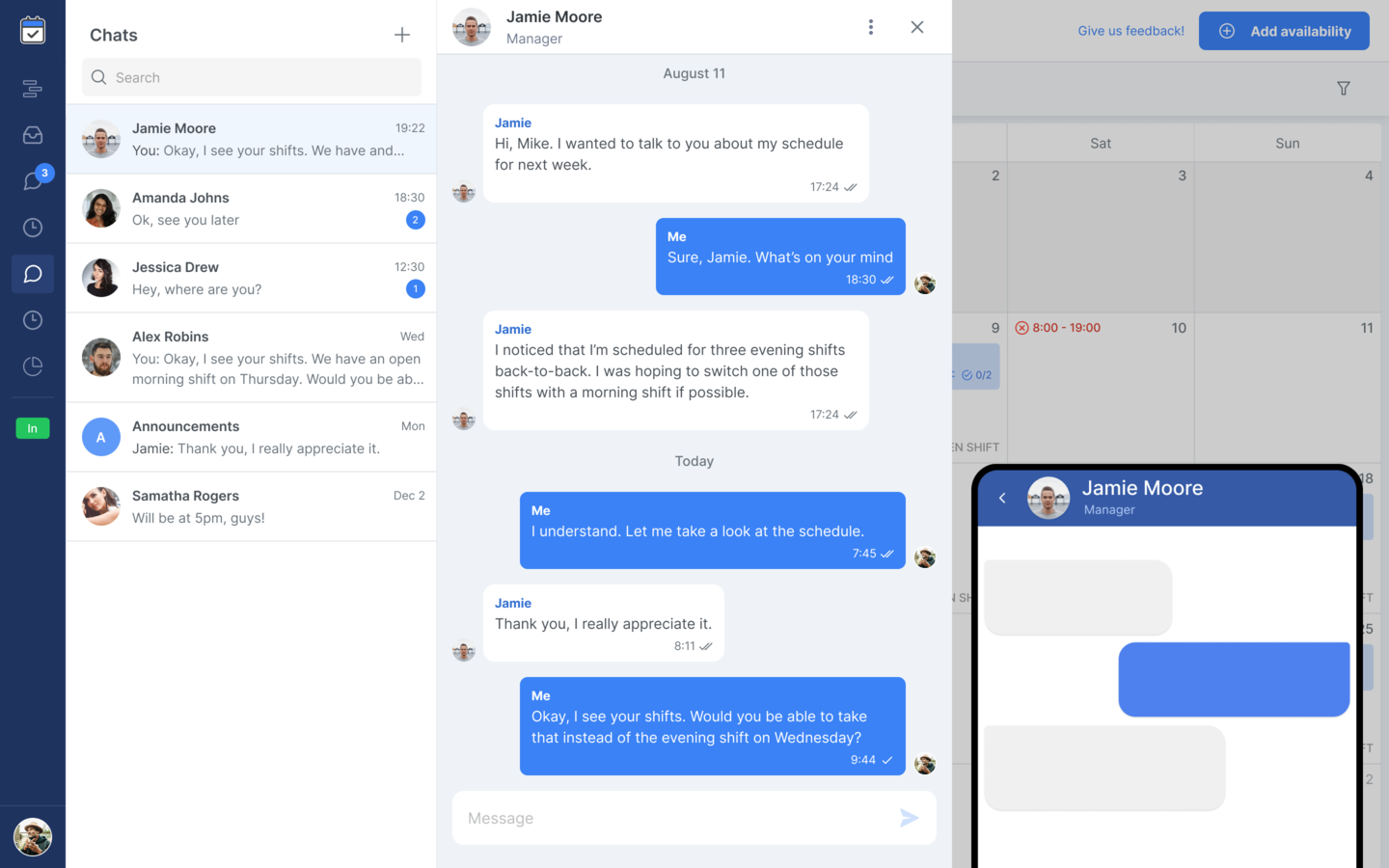 Home Care Scheduling Software Messages
