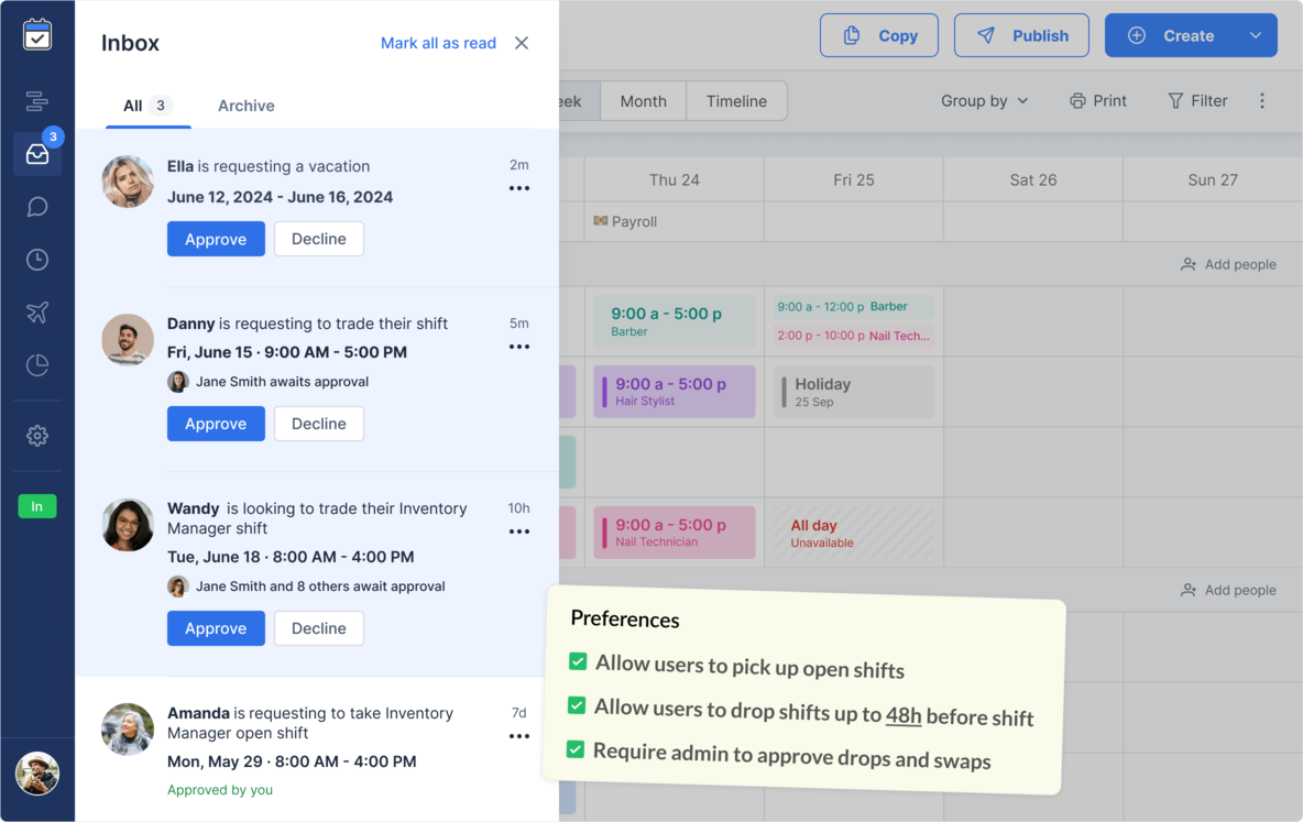 Salon and Spa Scheduling Software Inbox